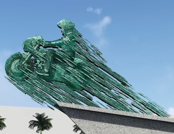 Bocoran Penampakan Patung Jokowi Naik Motor yang Bakal Dipajang di Mandalika, Dipahat Pakai Api!