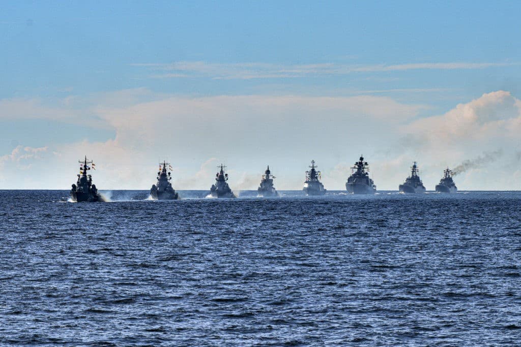 Kapal perang Rusia di Laut Baltik (foto:Naval News) 