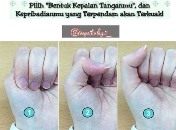 Ilustrasi uji kepribadian dari kepalan tangan