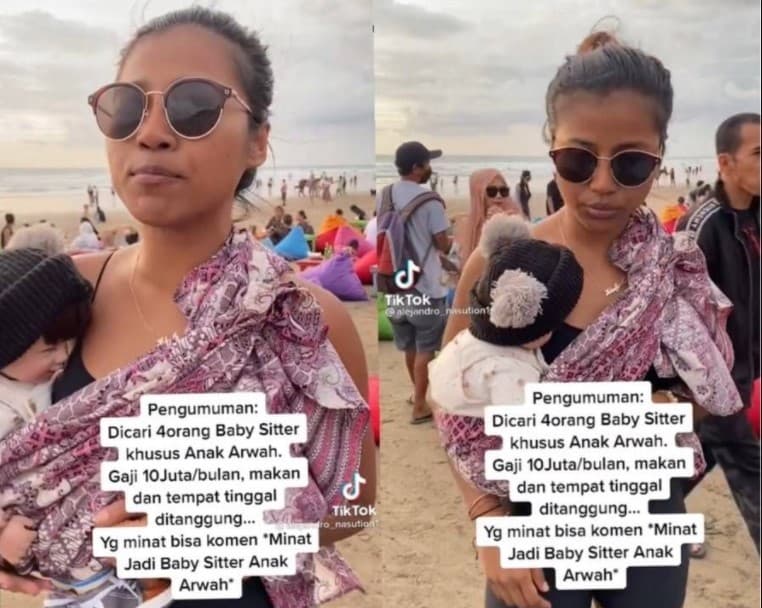 Pengumuman lowongan kerja jadi babysitter boneka arwah (Foto: TikTok)