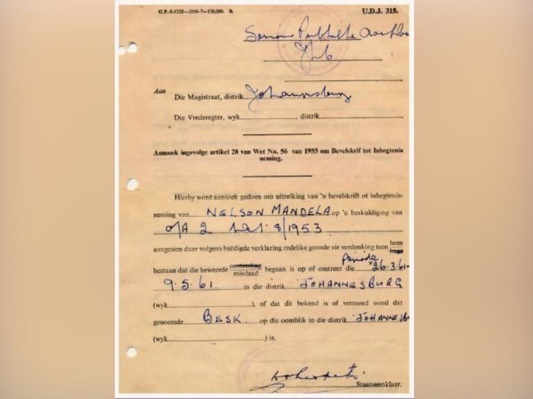 Surat Perintah Penangkapan Nelson Mandela versi NFT Terjual Rp 1,9 Miliar