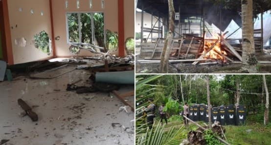 Insiden pengrusakan dan pembakaran Masjid Ahmadiyah di Sintang, Kalimantan Barat. (Foto: Istimewa)