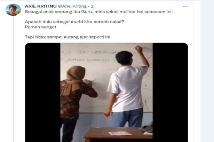 Siswa SMA menggambar tidak senonoh dihadapan bu guru (Foto:Twitternya @Arie_Kriting)