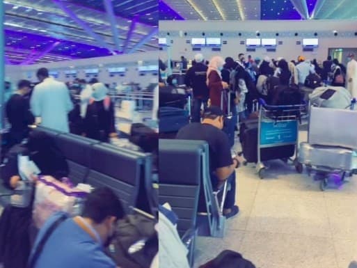 TKI terlantar di Bandara Arab Saudi gegara aplikasi eHAC dan PeduliLindungi Error. (Foto: TikTok)