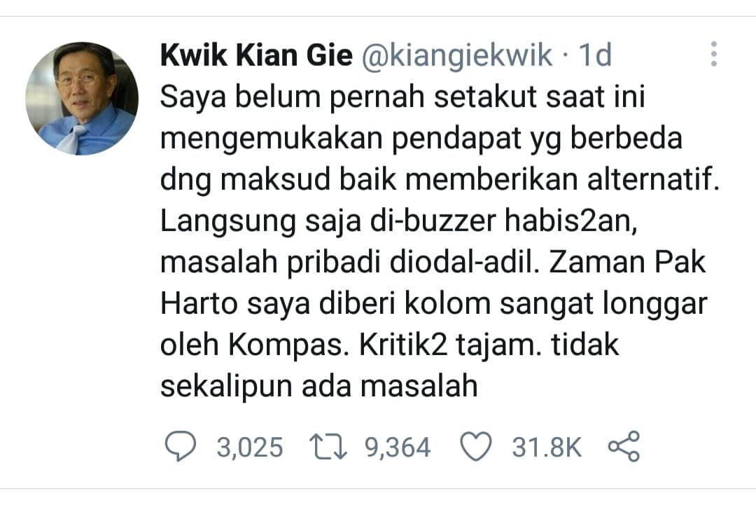 akun twitter Kwik Kian Gie