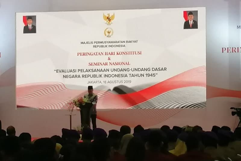 Ketua MPR saat peringatan Hari Konstitusi 2019 (Foto: Istimewa)