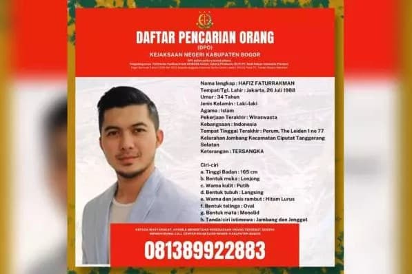Hafiz Faturrakman jadi buronan Kejari Bogor.