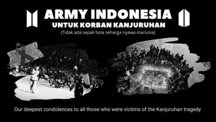 ARMY BTS galang dana untuk korban tragedi Kanjuruhan.