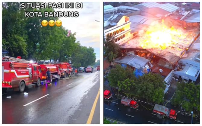 Kebakaran gudang triplek di Bandung