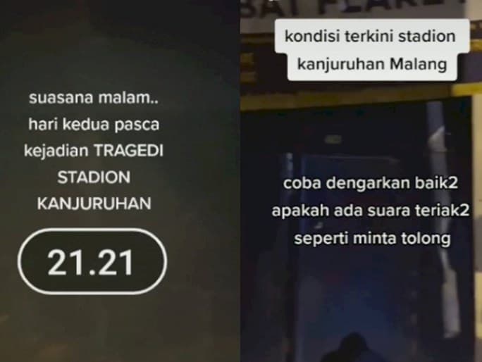 Viral video horor Stadion Kanjuruhan pasca peristiwa berdarah. (Foto: TikTok)