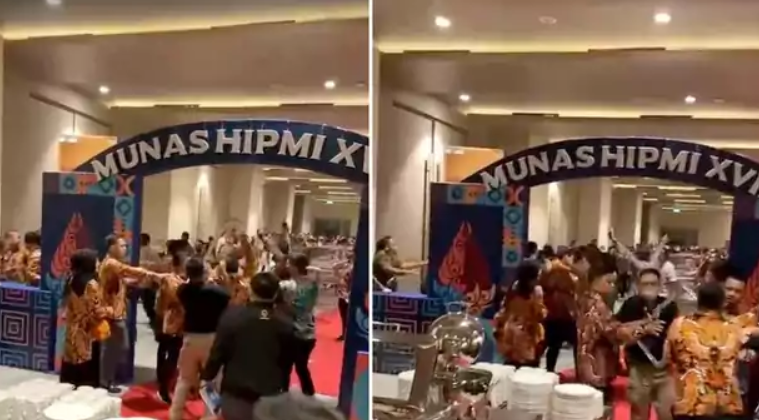 Munas Hipmi XVII berlangsung ricuh (Foto: Tangkapan Layar)