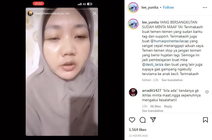 Dengan Wajah 'Kicep' dan Pucat, Ibu Bhayangkari Viral Penghina Anak Yunita Lestari Akhirnya Minta Maaf