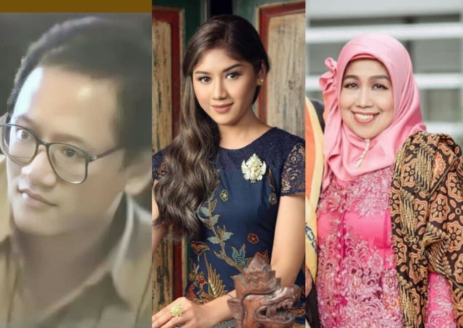 Kolase foto Erina Gudono dan kedua orangtuanya.