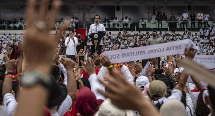 Acara Nusantara Bersatu dihadiri Presiden Jokowi. (Sumber: ANTARA FOTO)