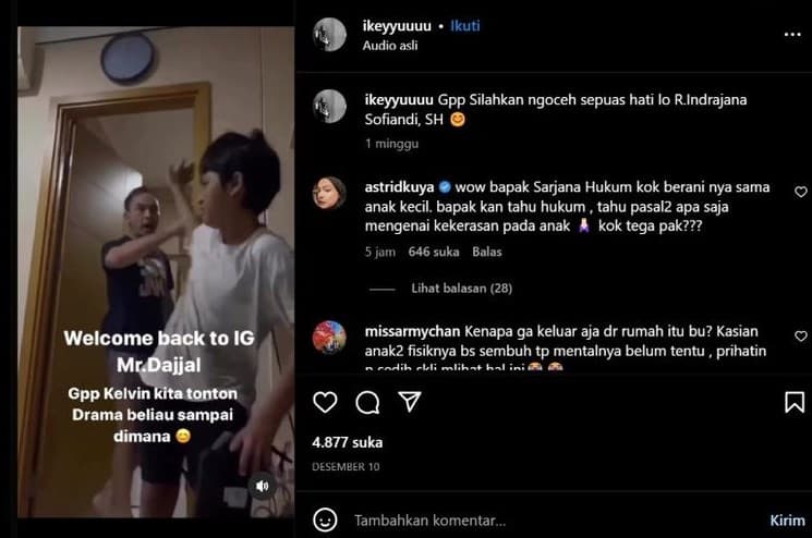 Viral video pria siksa anak istri. (Sumber: Instagram)