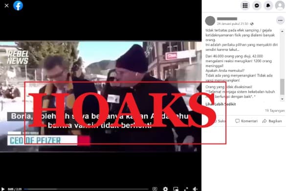Heboh Pfizer Kalah di Pengadilan dan Beberkan Lebih dari Seribu Efek Samping Vaksin Covid-19, Ternyata Hoaks!