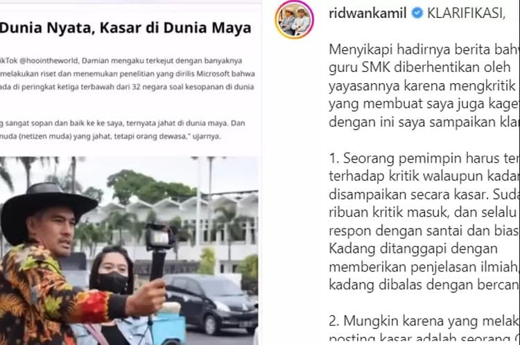 Lagi Heboh! Kronologi Guru Honorer Dipecat Usai Komen di Sosmed Ridwan Kamil