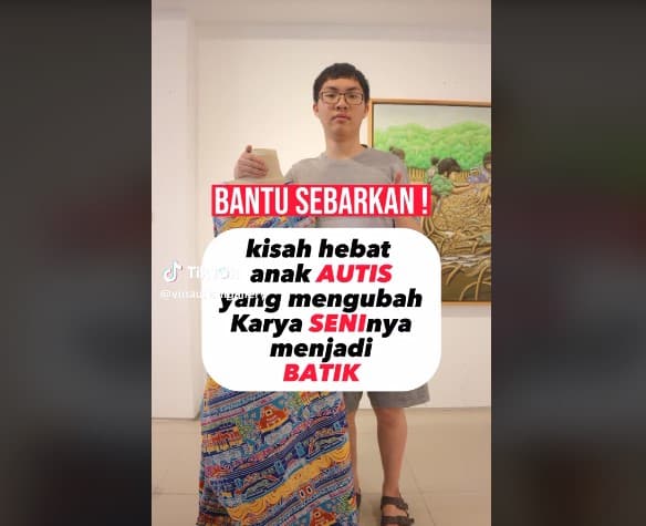 Vincent Prijadi, anak autis yang jadi pelukis dan desainer internasional. (Foto: TikTok)