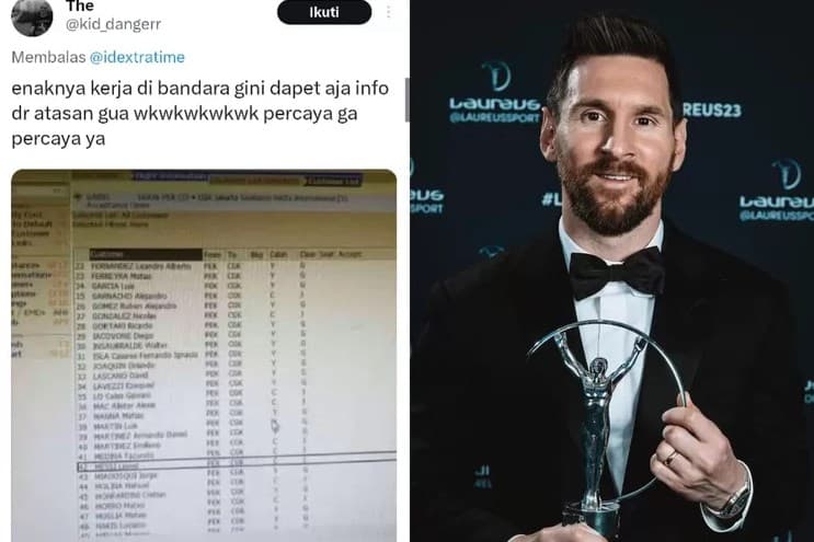 Viral oknum pegawai bandara bocorkan nama Messi ada di data penerbangan ke Indonesia.