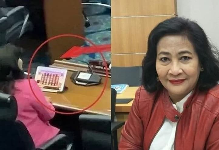 Cinta Mega, anggota DPRD DKI Jakarta yang ketahuan main judi slot saat rapat paripurna