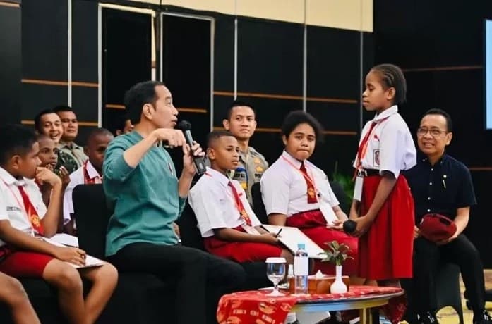 Presiden Jokowi lakukan audiensi dengan para pelajar Papua. (Foto: ANTARA/HO-Biro Pers Sekretariat Presiden)
