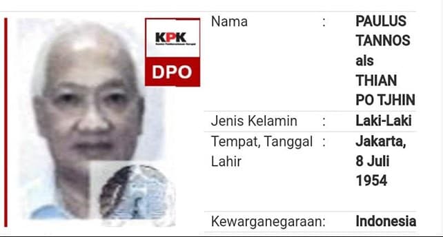 Paulus Tannos, buronan KPK