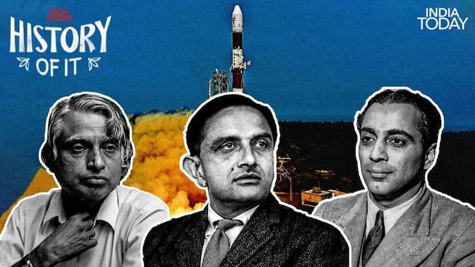 Dari kiri ke kanan: APJ Abdul Kalam, Vikram Sarabhai, dan Homi Bhabha. Bersama Satish Dhawan, ketiganya membangun sains luar angkasa.