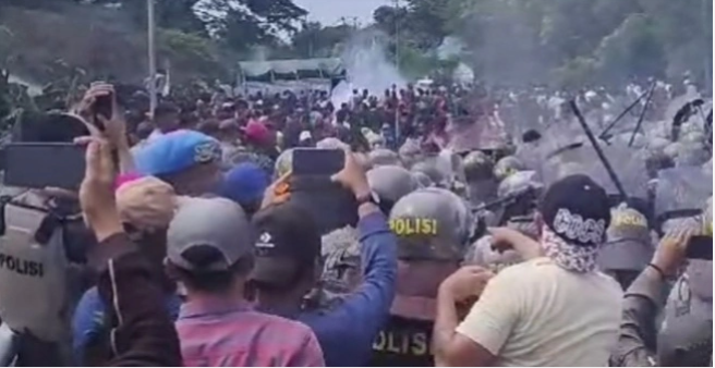 Bentrokan sengketa relokasi kawasan Rempang (Foto:Istimewa)