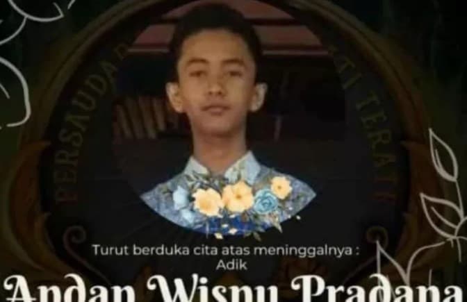 Andan Wisnu Pradana, mahasiswa UNP Kediri tewas dianiaya.