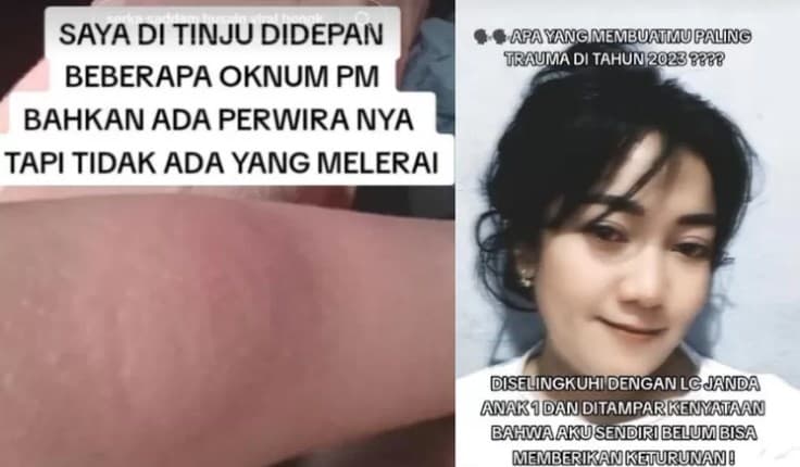 Viral pengakuan eks ibu persit dianiaya suami. (Foto: TikTok)