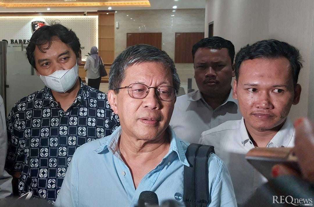 Rocky Gerung di Bareskrim Polri (Foto: Hastina/REQnews)