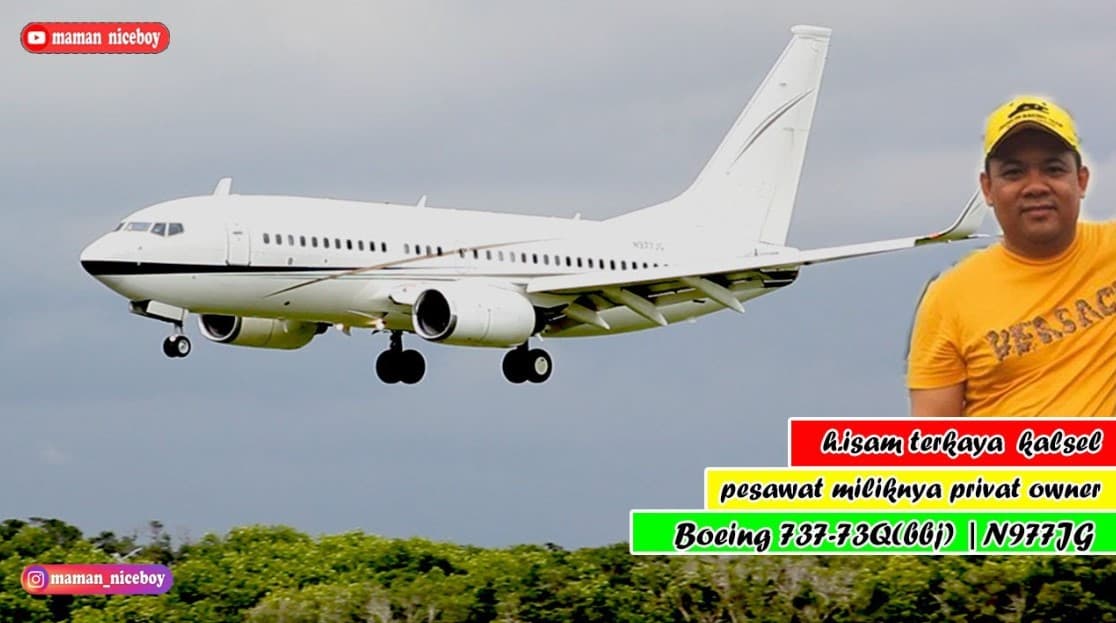 Pesawat Boeing 737 Milik Crazy Rich Kalimantan Haji Isam (Foto: Youtube)