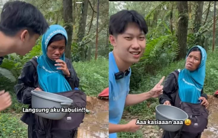 Ibu pengemis viral di Bogor didatangi TikToker Willie Salim.