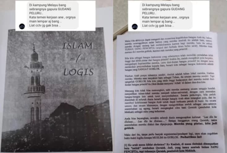 Bikin Geger! Beredar Selebaran Sesat 'Bukti Logis Allah Bukan Tuhan', Polisi Turun Tangan