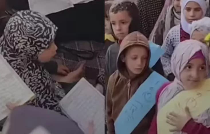 Anak-anak di Gaza Berlomba-lomba Menghafal Alquran di Pengungsian. (Foto: Instagram)