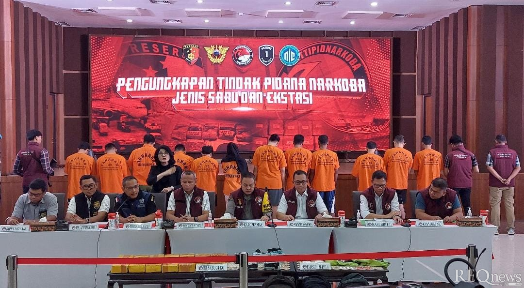 Bareskrim ungkap kasus peredaran narkoba jalur laut dan udara (Foto: Hastina/REQnews)