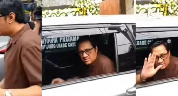 Viral momen Andre Taulany di pemakaman Babe Cabita. (Foto: TikTok @p1sangkubelummasak)