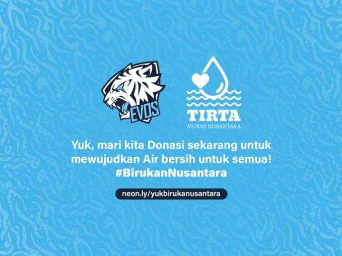 Kolaborasi #BirukanNusantara antara EVOS dan Tirta Murni Nusantara.