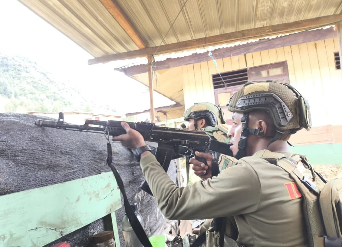 Kontak tembak kembali terjadi antara TNI-Polri dengan KKB di Intan Jaya (Foto: Polri)