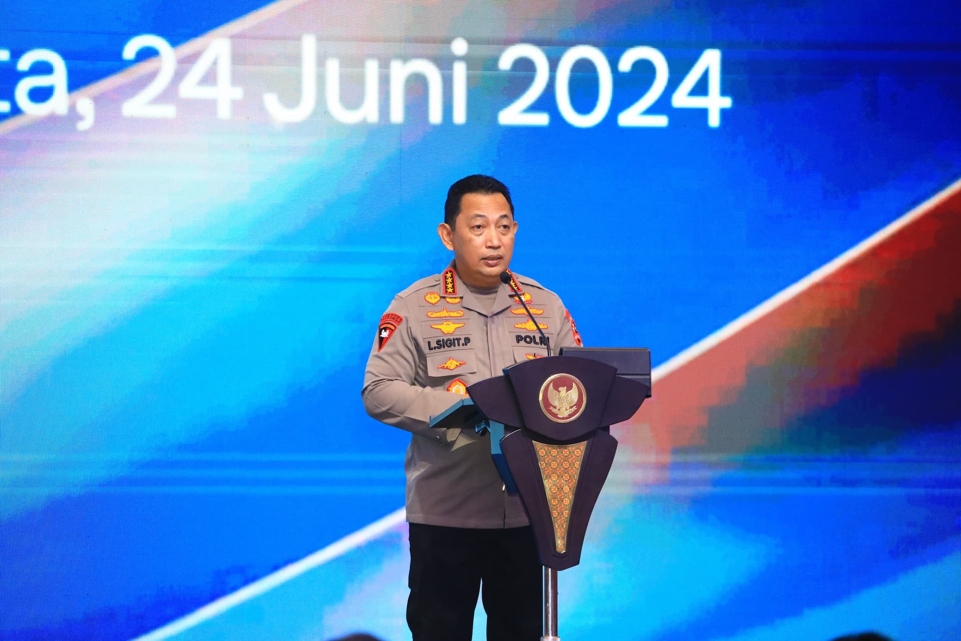 Kapolri Jenderal Listyo Sigit Prabowo di The Tribrata Darmawangsa, Jakarta Selatan (Foto: Humas Polri)