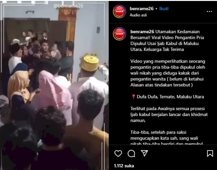 Viral Pengantin Pria di Ternate Dibogem Wali Nikah Usai Ijab Kabul.