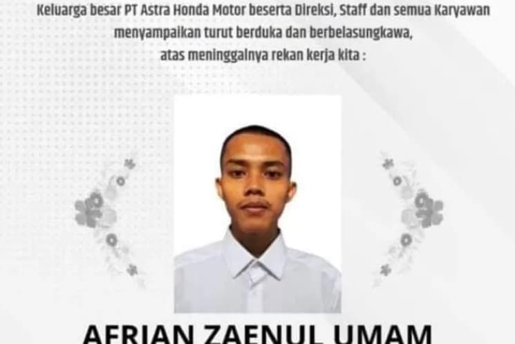 Afrian Zaenul Umam, karyawan PT AHM Karawang viral tewas gantung diri. (Foto: Facebook)