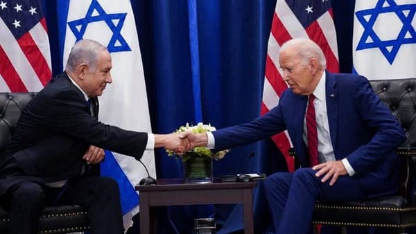PM Israel Benjamin Netanyahu Bersama Presiden AS Joe Biden(Foto:Istimewa)