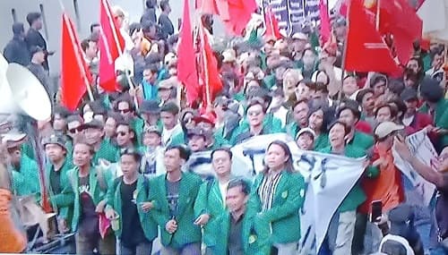 Demo mahasiswa (Foto:Tangkapan Layar )