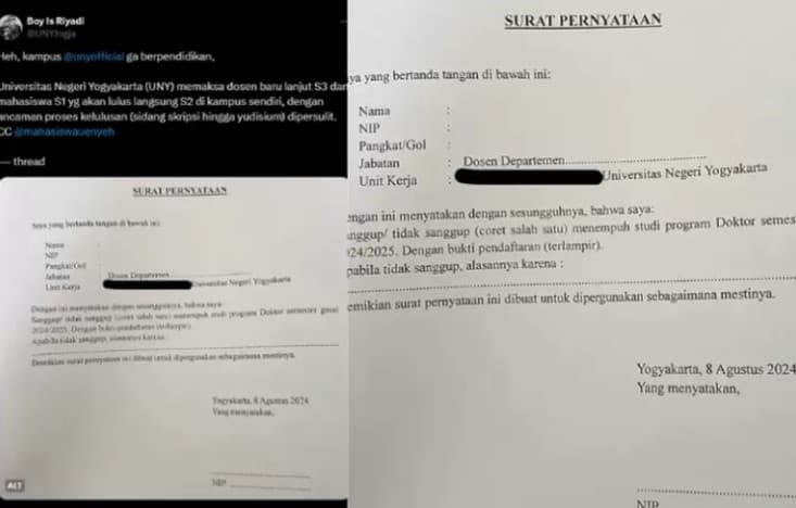 Viral Kampus UNY Diterpa Sederet Skandal, Dugaan Intimidasi Dosen dan Mahasiswa hingga Perkara Pinjol.