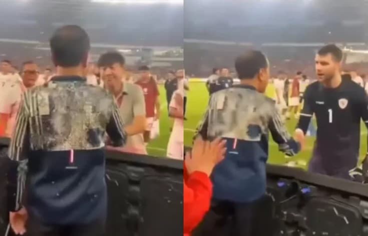 Heboh Teriakan 'Mulyono' Bergema di GBK Saat Jokowi Salaman dengan Shin Tae Yong. (Foto: X/@BangPino_)