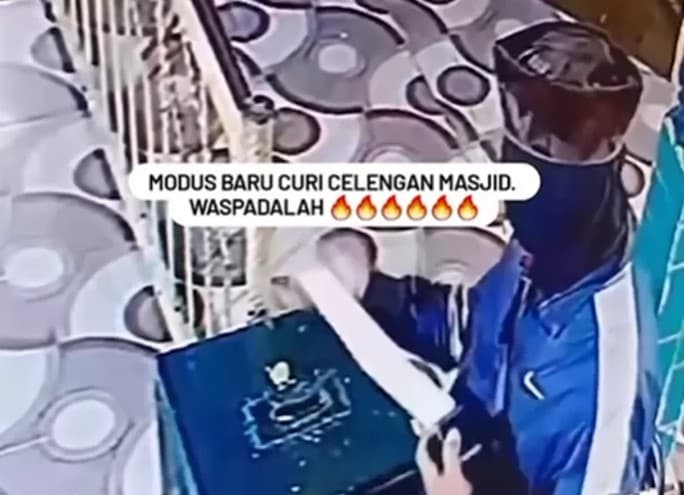 Lagi Viral! Waspada Modus Baru Pencurian Kotak Amal Masjid, Pelaku Cuma Pakai Alat Bantu Ini