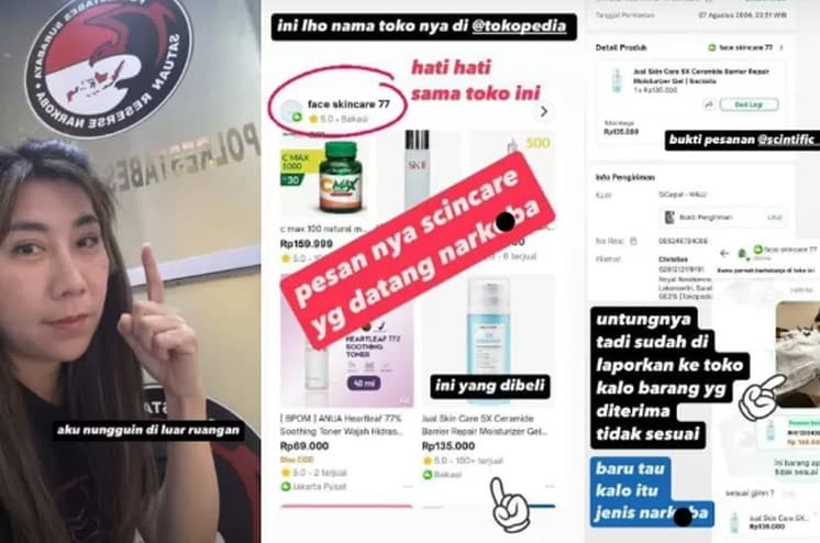 Beli Skincare di Olshop Malah Terima Paket Narkoba, Wanita Ini Auto Syok Rumahnya Digerebek Polisi. (Foto: Instagram/@quote.id)