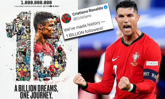 Cristiano Ronaldo Capai Satu Miliar Pengikut di Media Sosial