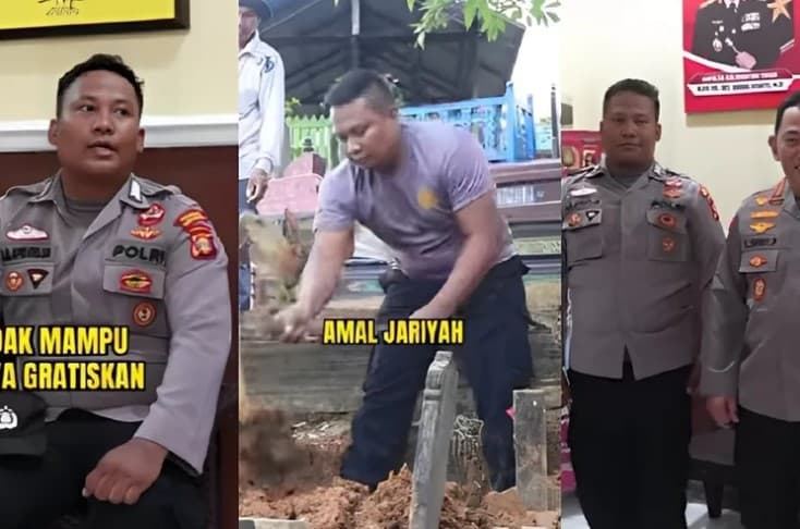 Bripka Joko Hadi Aprianto, Polisi yang Nyambi Jadi Tukang Gali Kubur dan Tolak Tawaran Sekolah Perwira dari Kapolri.